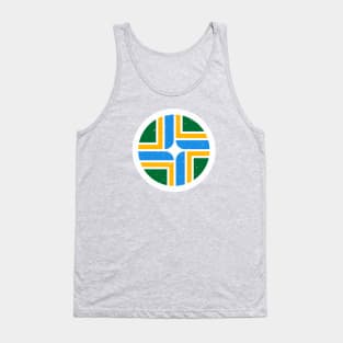 Retro Portland Oregon City Flag // Vintage PDX Grunge Emblem Tank Top